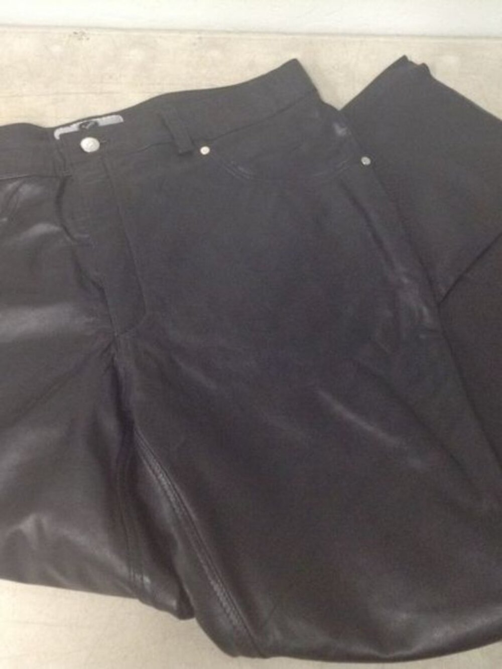 Laverapelle Women's Straight Cut Leather Pants, Size 36, Black